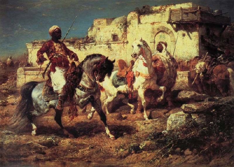 Adolf Schreyer Arabic horsemen Spain oil painting art